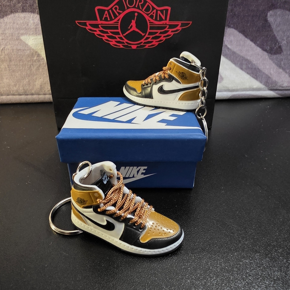 Nike Air Jordan Mini Sneaker Keychain - Yellow, Black, White